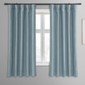 Gulf Blue Bellino Faux Linen Room Darkening Curtain 50x84 Single Panel