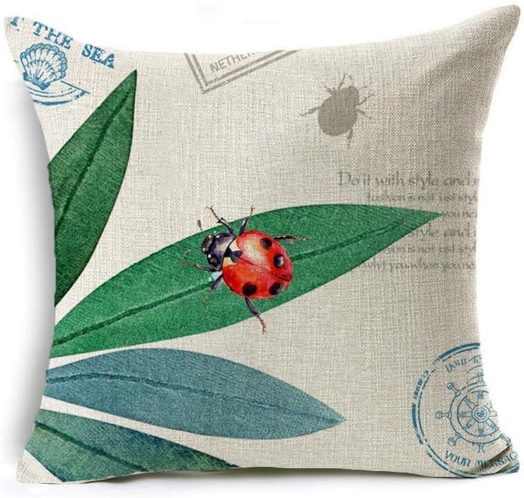 Waterproof Insect Floral 4-Pack Outdoor Pillow Covers 18x18