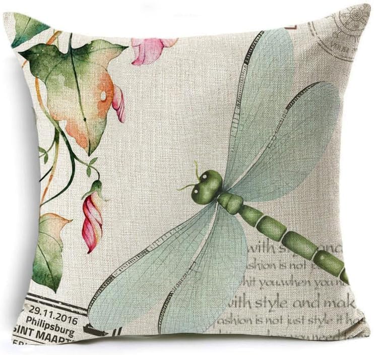 Waterproof Insect Floral 4-Pack Outdoor Pillow Covers 18x18