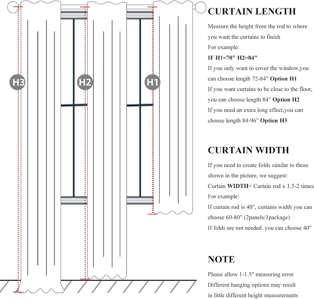 Cream Ivory Faux Linen Blackout Curtains 50x100 Set of 2