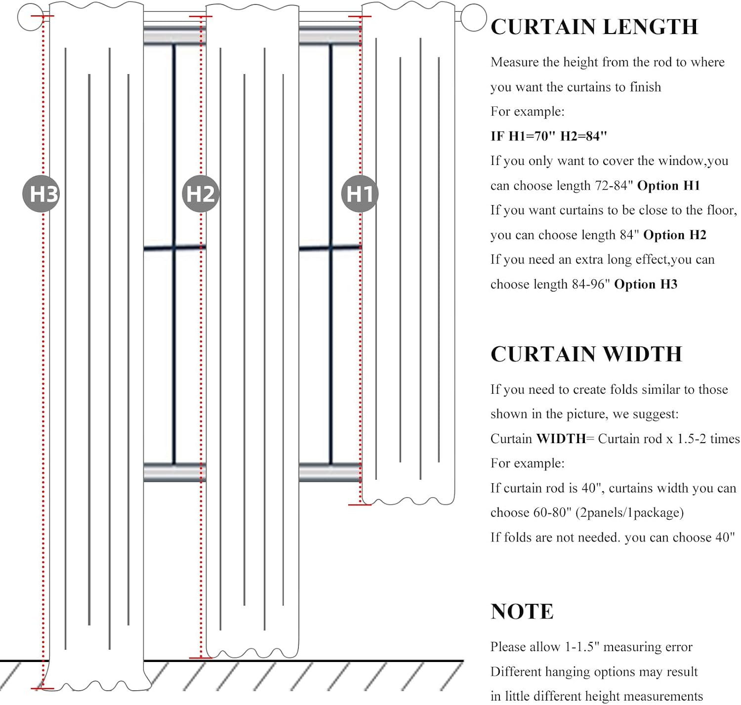 Cream Ivory Faux Linen Blackout Curtains 50x100 Set of 2