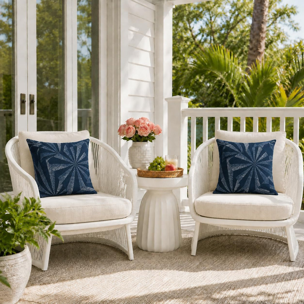 Night Rays Jacquard 2-Pack Waterproof Outdoor Pillow Covers 18x18