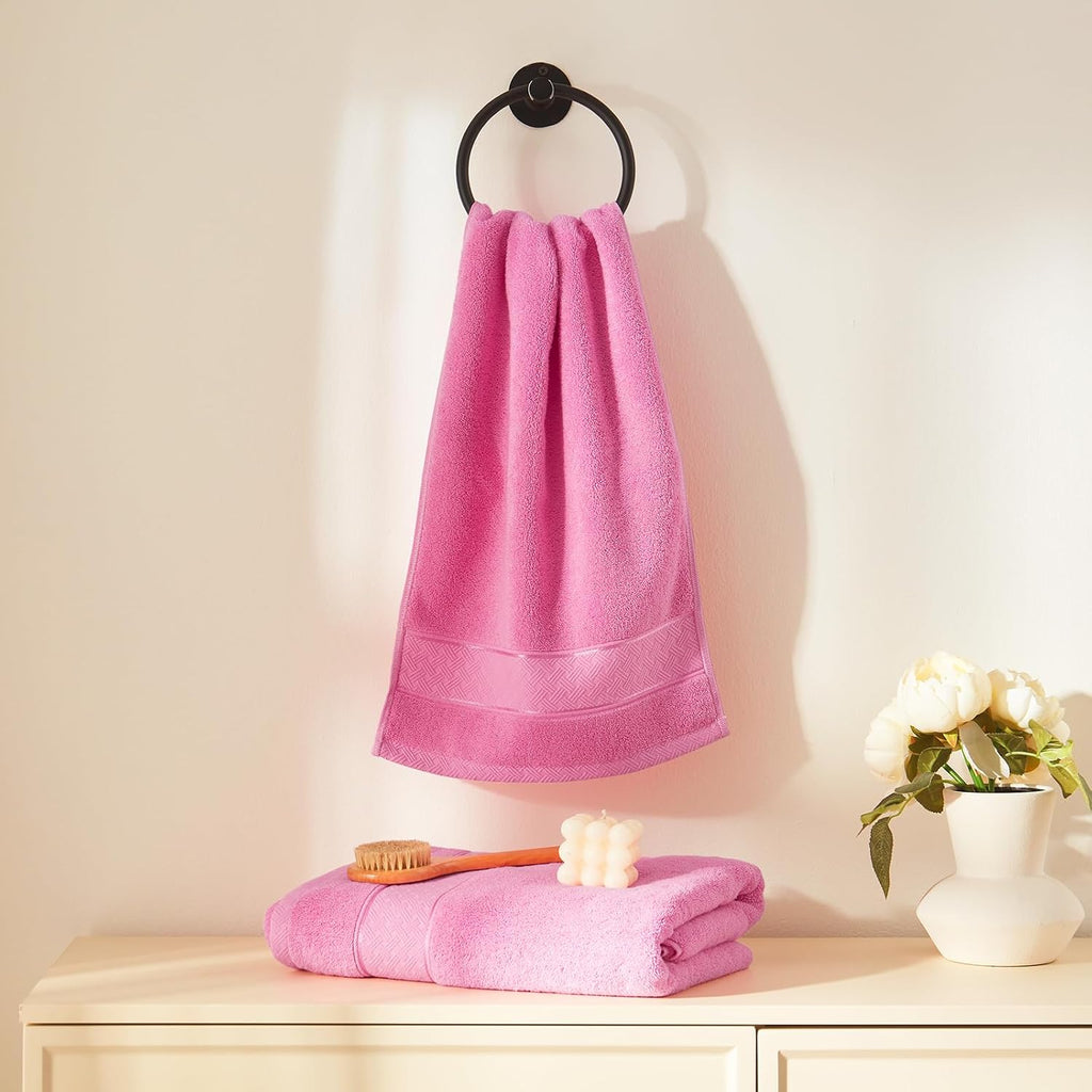 Pink Turkish Cotton 6-Piece Towel Set