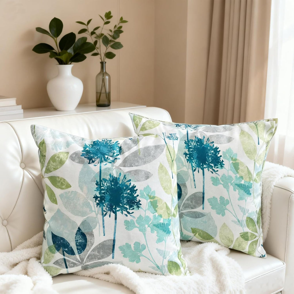 Floral Double-Sided 2-Pack Waterproof Pillow Covers 18x18