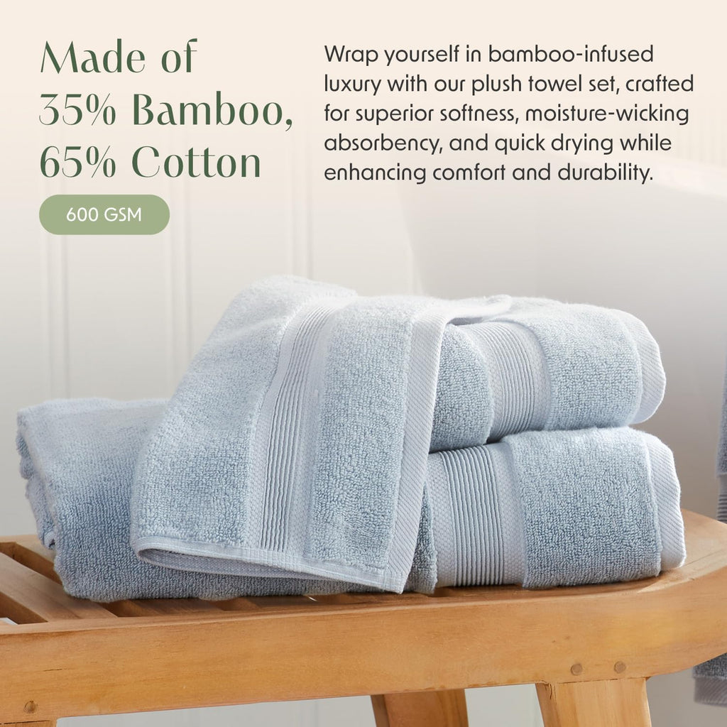 Blue Fog Bamboo Cotton 6-Piece Towel Set