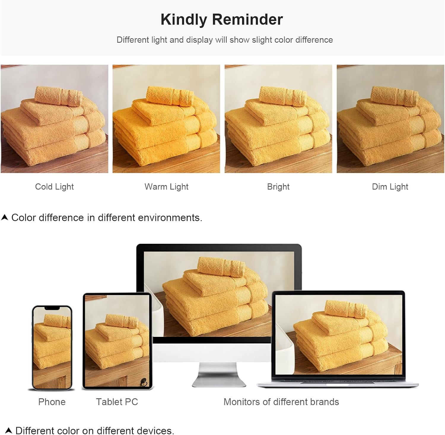 Mustard Gold Turkish Cotton 6-Piece Towel Set