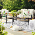 Waterproof Insect Floral 4-Pack Outdoor Pillow Covers 18x18