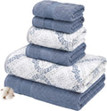 Denim Reversible Jacquard 6-Piece Cotton Towel Set