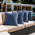 Navy Blue 4-Pack Waterproof Outdoor Pillow Covers 18x18