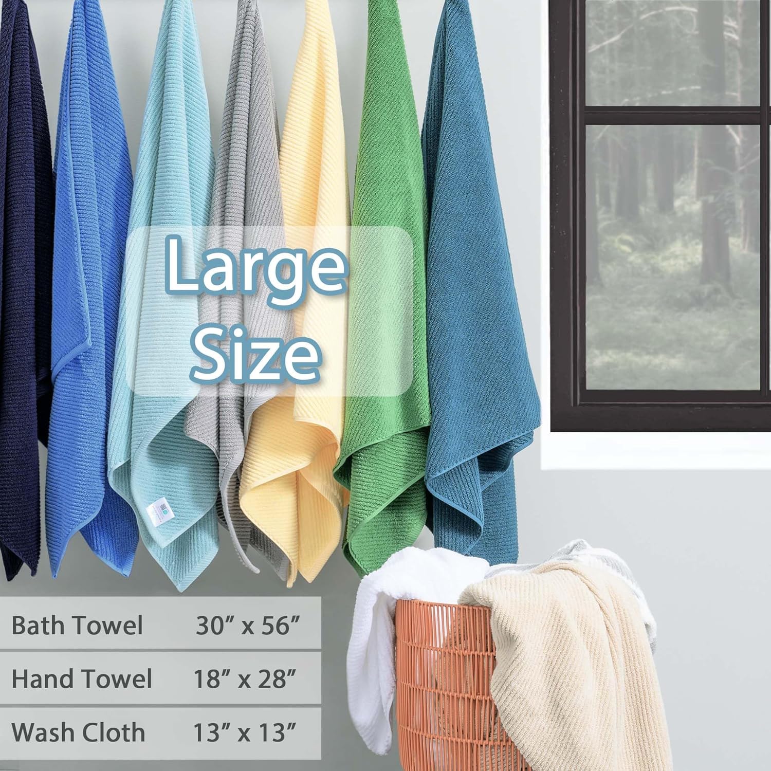 Aqua Teal Soft Quick Dry 6-Piece Cotton Towel Set