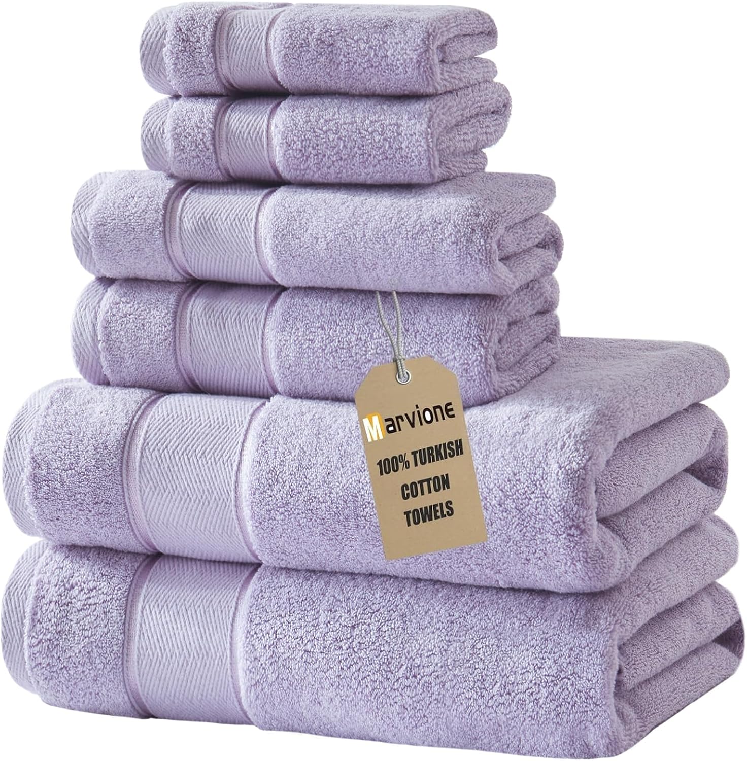 Lavender Turkish Cotton 6-Piece Towel Set