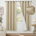 Burlap Blackout Grommet Curtains 72" 2 Panels