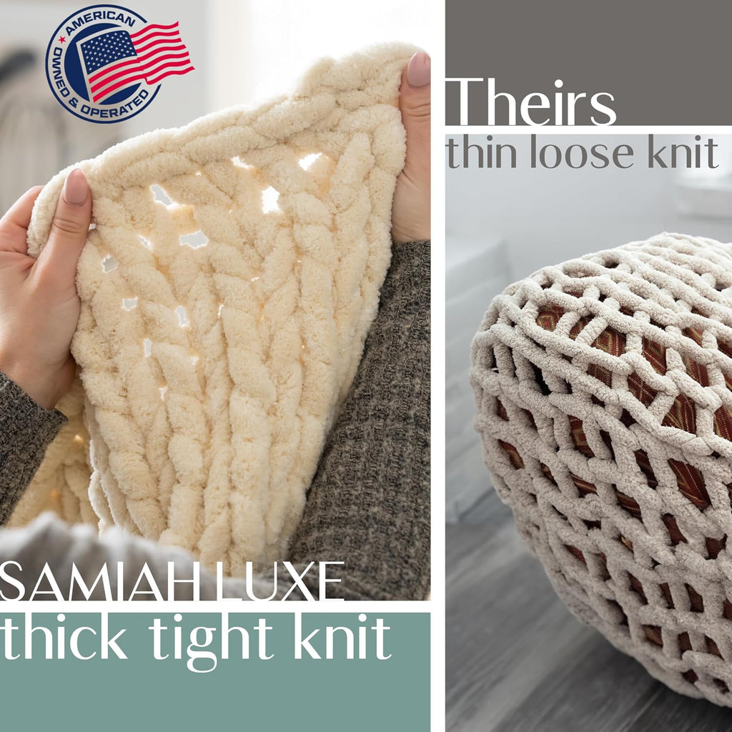 Buttercream Cream Chunky Cable Knit Throw Blanket 50x60
