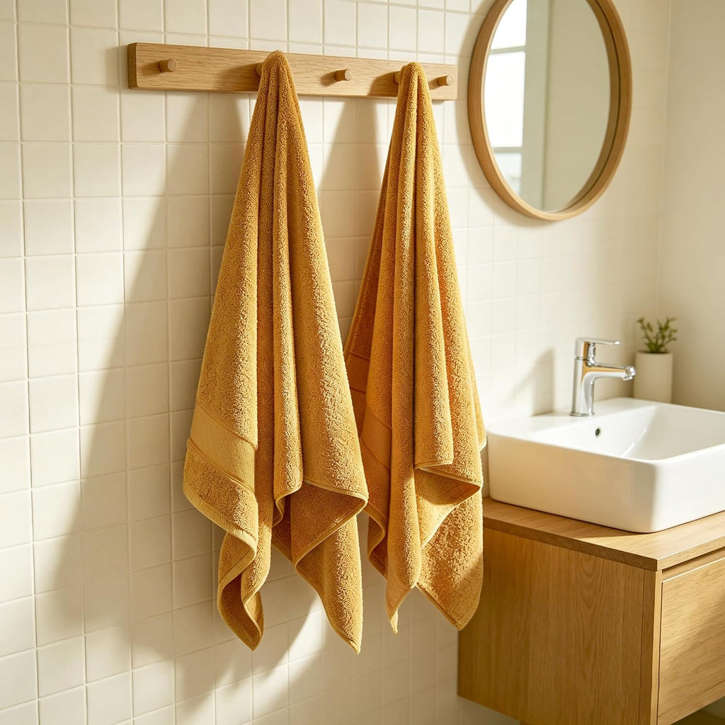 Mustard Gold Turkish Cotton 6-Piece Towel Set