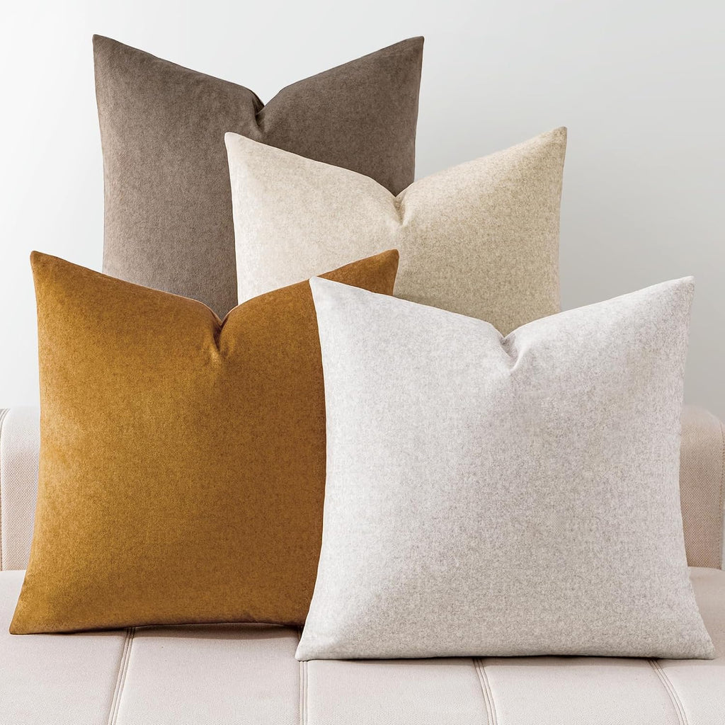 Brown Pet Friendly 4-Pack Waterproof Pillow Covers 18x18