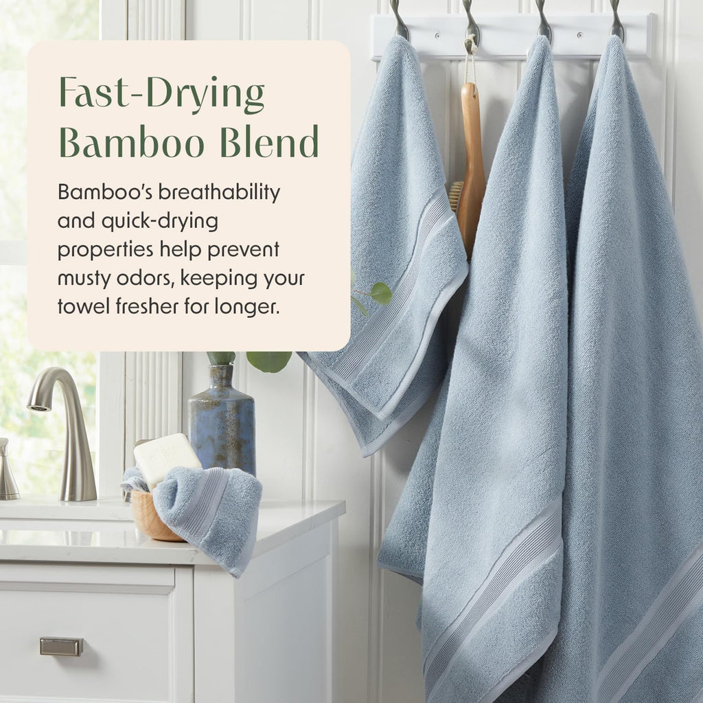 Blue Fog Bamboo Cotton 6-Piece Towel Set