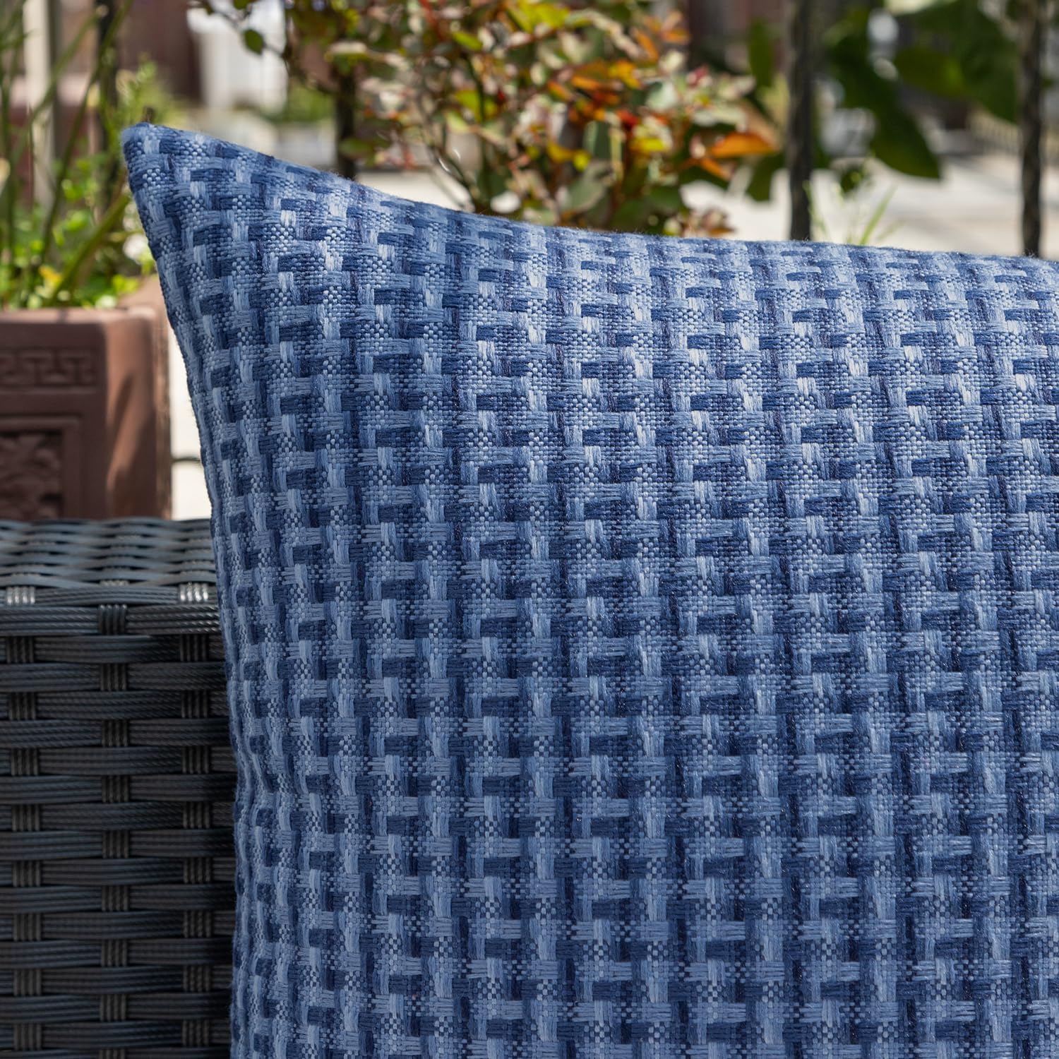 Navy Blue Farmhouse 2-Pack Waterproof Pillow Covers 12x20