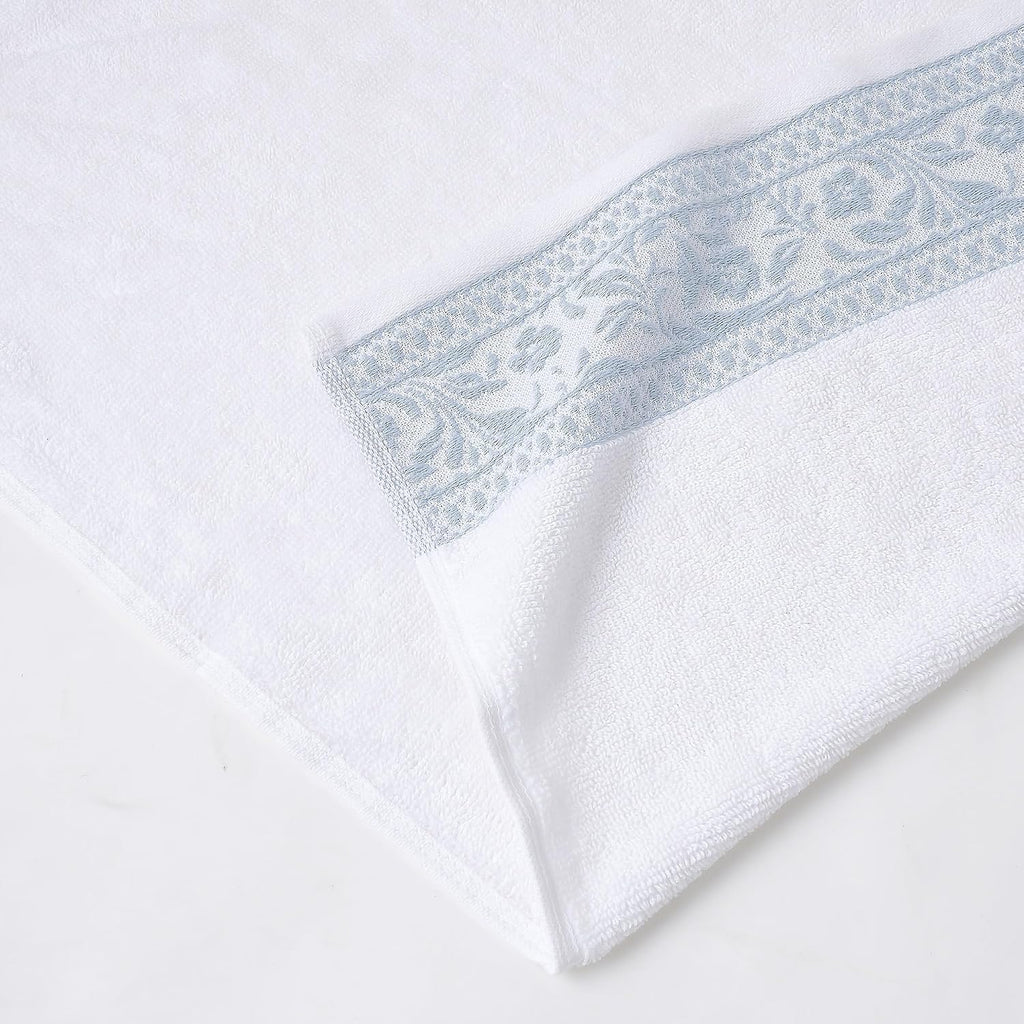 Light Blue Floral Cotton 6-Piece Towel Set