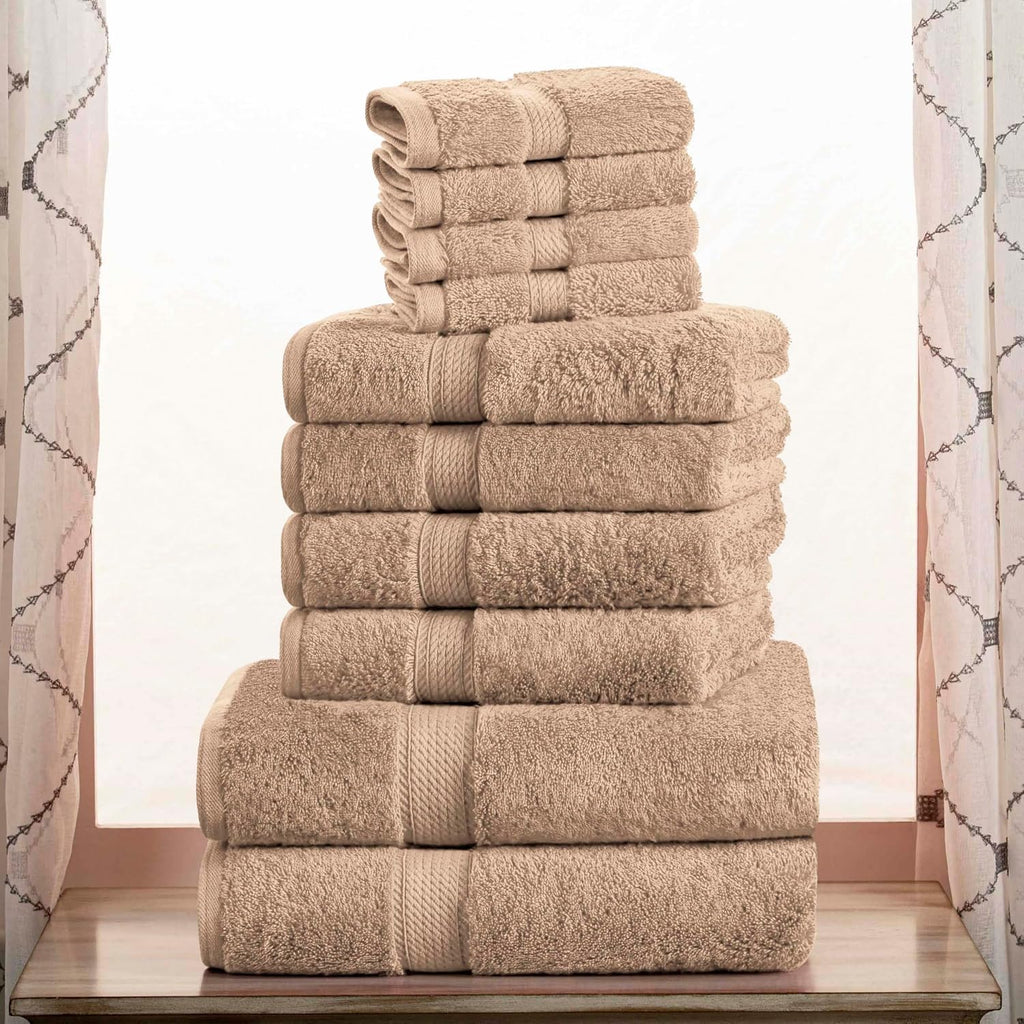 Latte 10-Piece Egyptian Cotton Towel Set