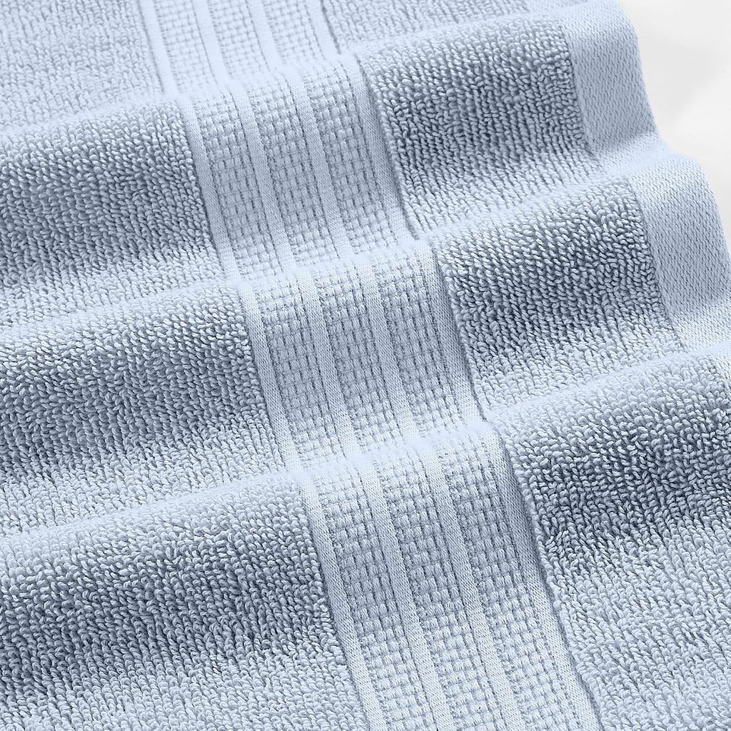 Light Blue Floral Cotton 6-Piece Towel Set