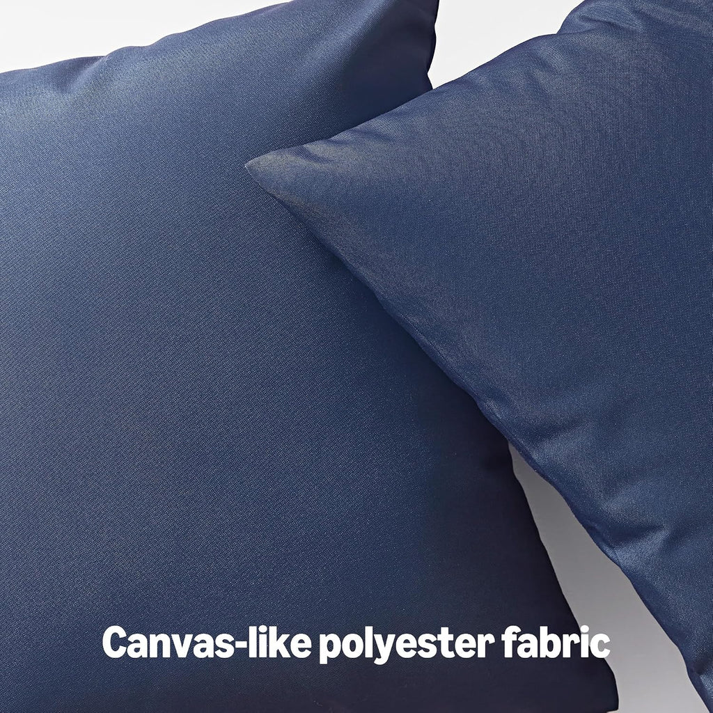 Navy Blue 4-Pack Waterproof Outdoor Pillow Covers 18x18